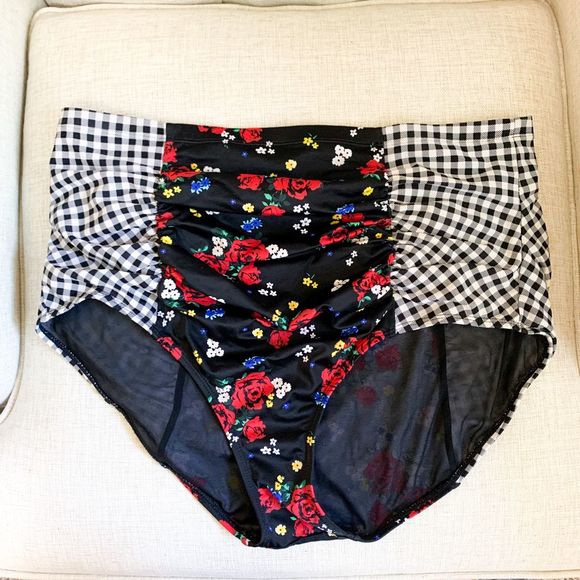 Torrid floral and gingham swim brief - Picture 3 of 5